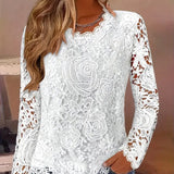 Osnovna majica dugih rukava sa čipkom