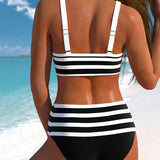 Laluna® | Hoch geschnittener Bikini mit Streifen