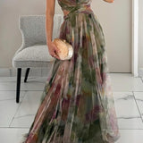 Giselle - Vestido largo para mujeres con hermoso estampado floral