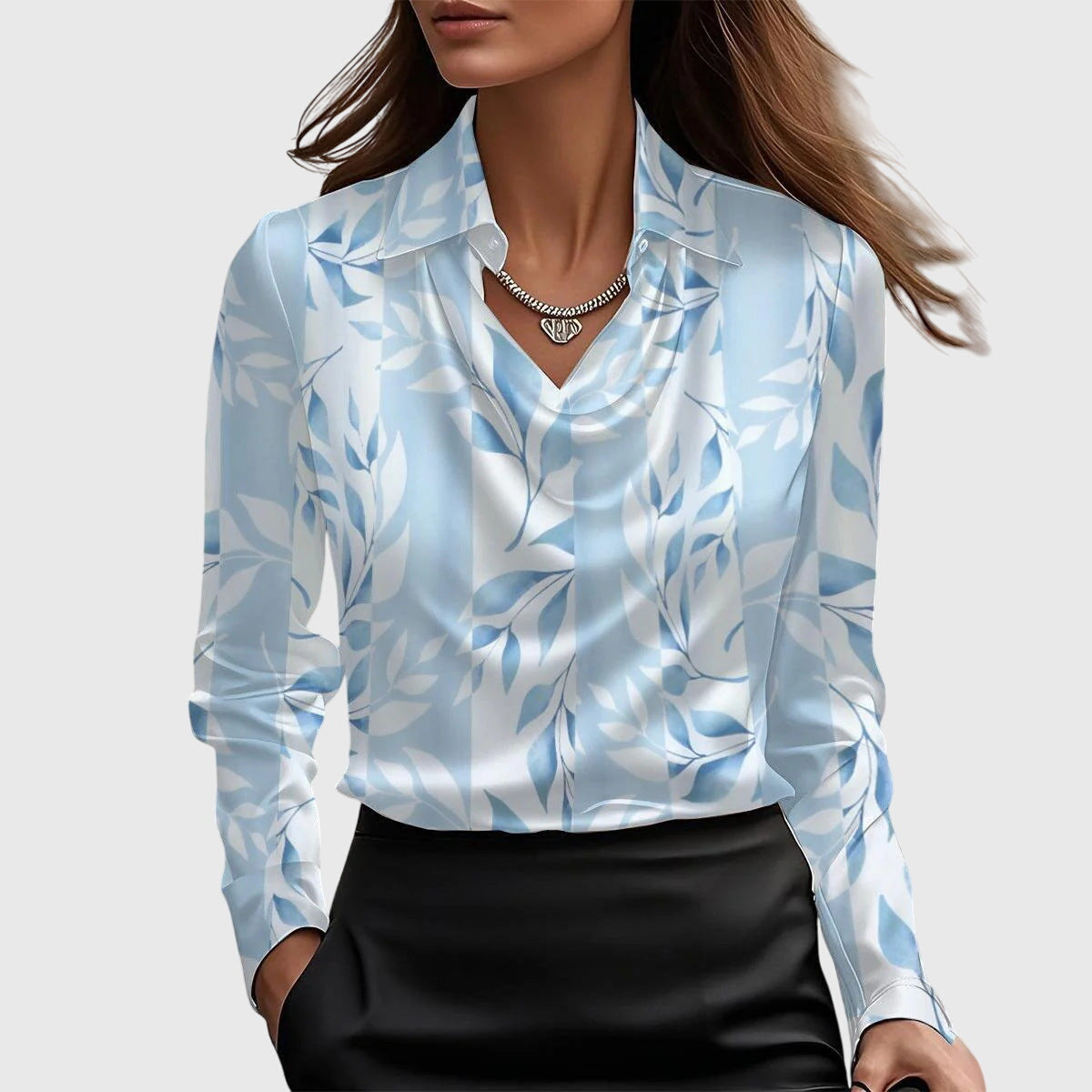 Sylvie | Blusa de Lujo con Escote Plisado
