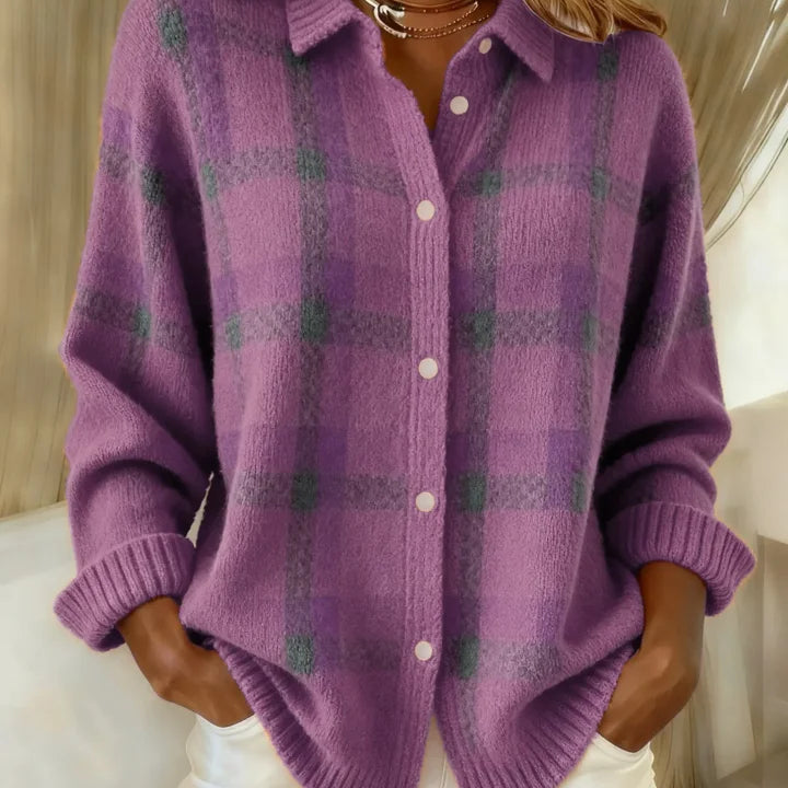 Cait - Camisa de mezclilla y colorida con botones