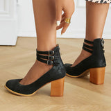 Casilda - Schlichte Sandalen mit Knöchelriemen und dicker Sohle