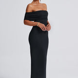 Tindra | Elegantes Maxikleid im Bardot-Stil