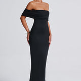 Tindra | Elegantes Maxikleid im Bardot-Stil