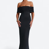 Tindra | Elegantes Maxikleid im Bardot-Stil