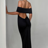 Tindra | Elegantes Maxikleid im Bardot-Stil