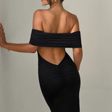Tindra | Elegantes Maxikleid im Bardot-Stil