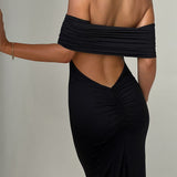 Tindra | Elegantes Maxikleid im Bardot-Stil