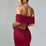 Tindra | Elegantes Maxikleid im Bardot-Stil