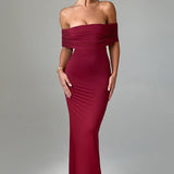 Tindra | Elegantes Maxikleid im Bardot-Stil