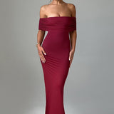 Tindra | Elegantes Maxikleid im Bardot-Stil
