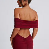 Tindra | Elegantes Maxikleid im Bardot-Stil
