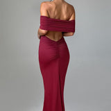 Tindra | Elegantes Maxikleid im Bardot-Stil