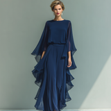 Celeste - Conjunto de chiffon elegante