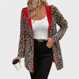 Evie | Abrigo reversible con capucha y estampado de leopardo