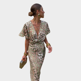 CLARANDRA - Vestido midi color cobre