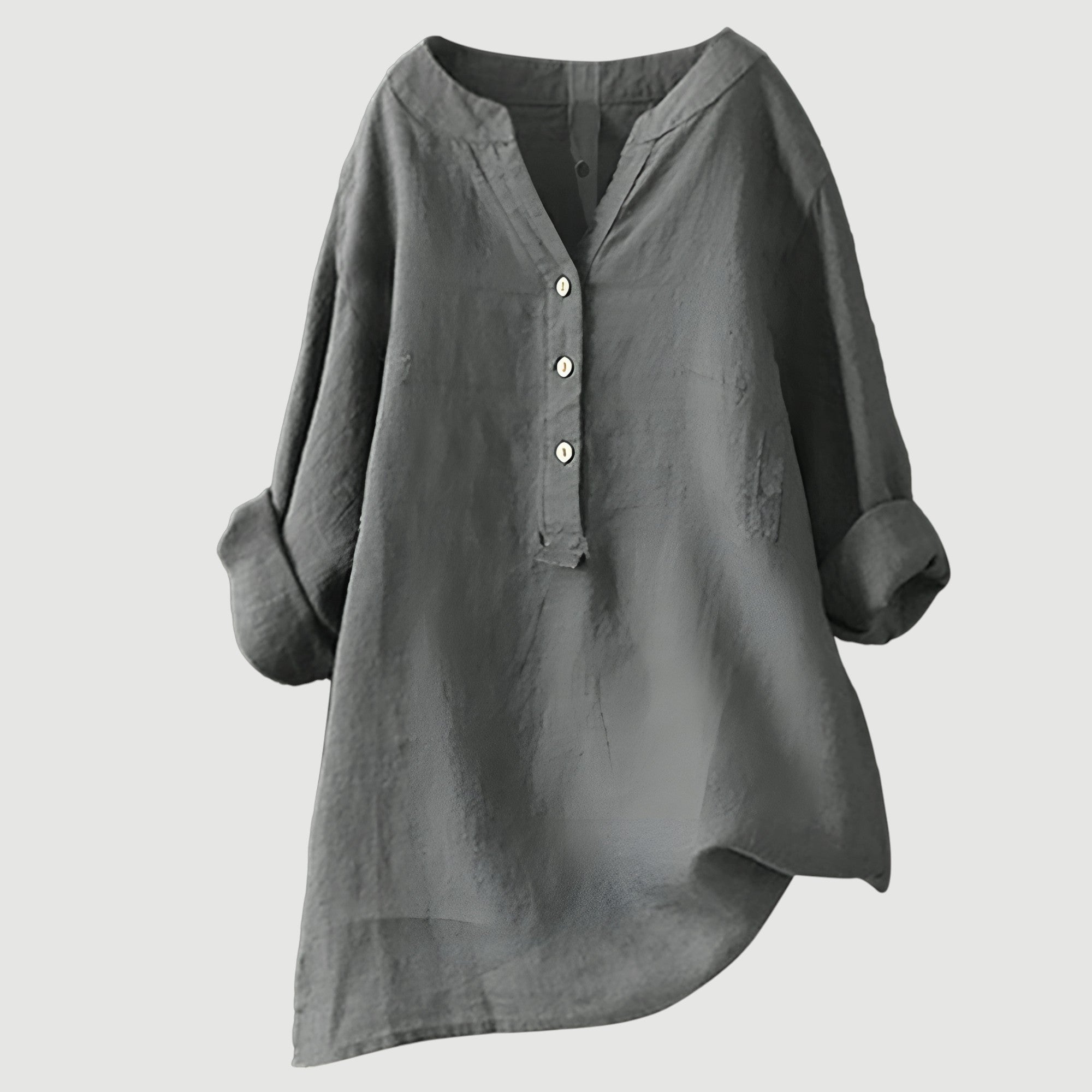 Zlata - Blusa ligera y cómoda con cierre de botones