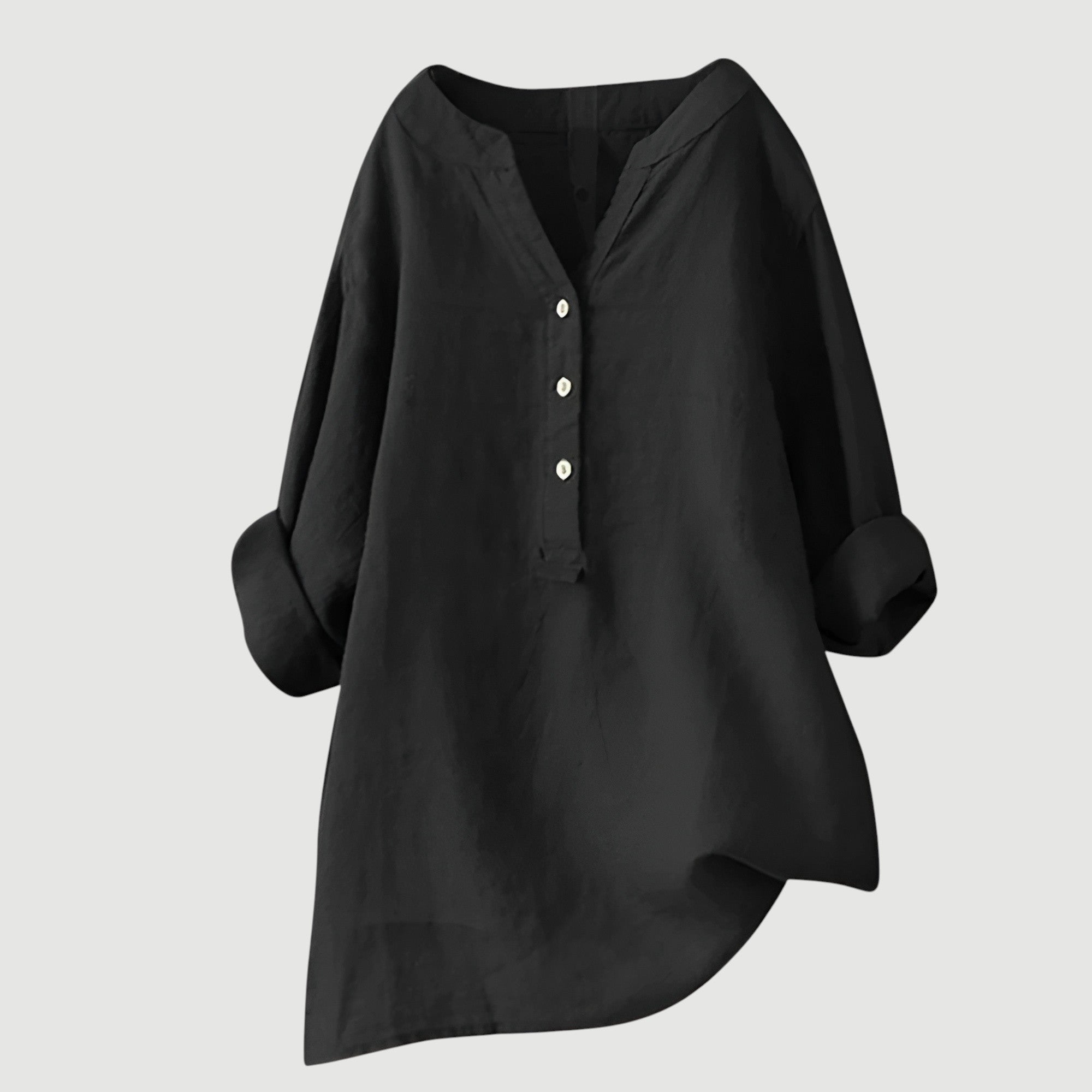 Zlata - Blusa ligera y cómoda con cierre de botones