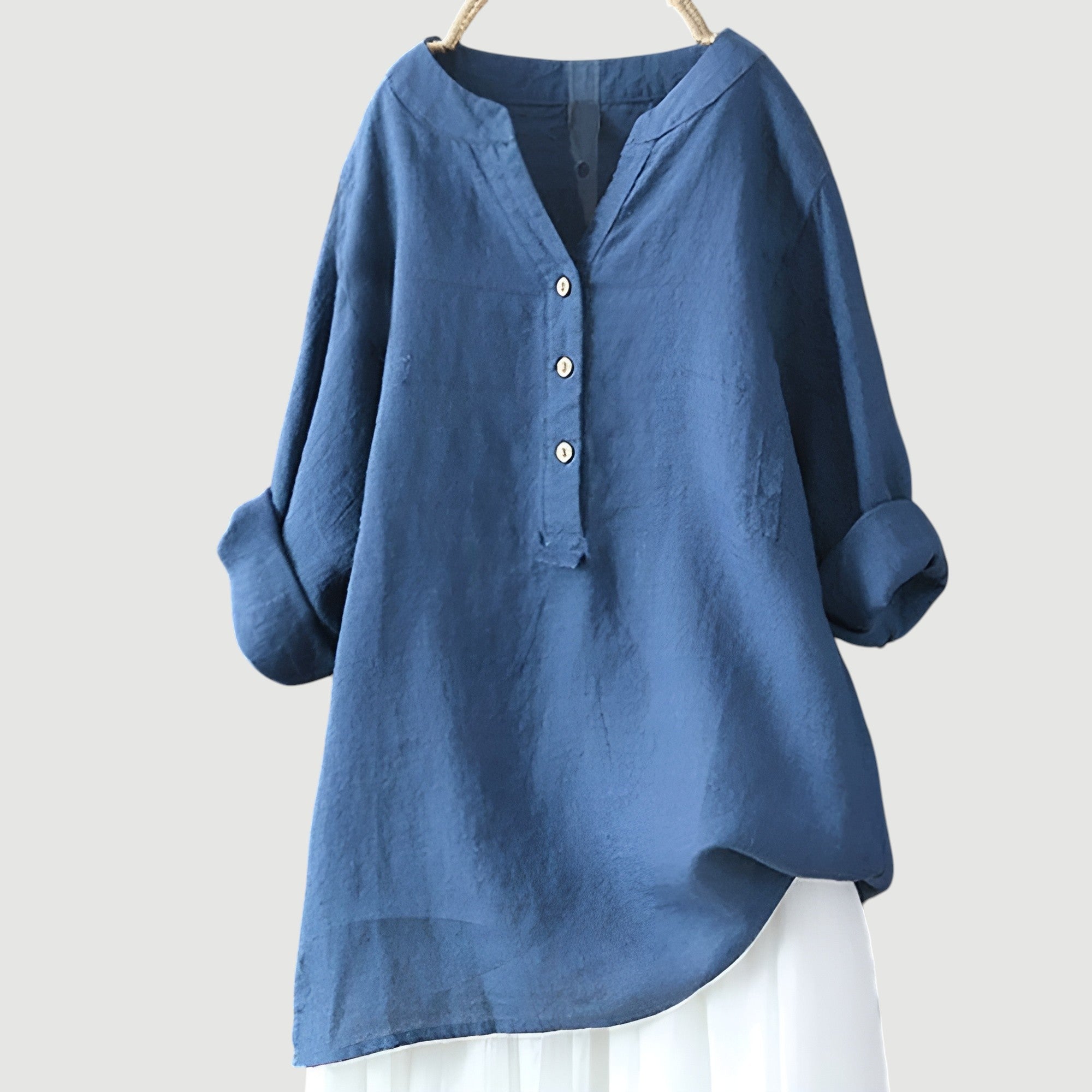 Zlata - Blusa ligera y cómoda con cierre de botones
