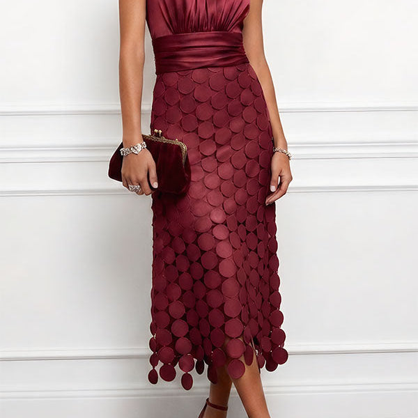 Lau - Elegante vestido midi Céline para ceremonias para mujeres