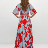 Florenz | Maxikleid mit Blumen und V-Ausschnitt