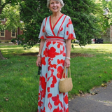 Florenz | Maxikleid mit Blumen und V-Ausschnitt
