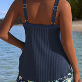 Laluna® | Gestreifter Tankini mit Shorts in zwei Teilen