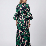Léa | Maxikleid mit langen Ärmeln und gebundenem Taillengürtel