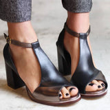 Nadaria - Schwarze Sandalen mit hohen Absätzen und offener Zehenpartie im Patchwork-Stil
