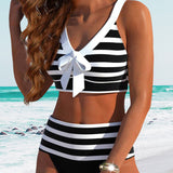 Laluna® | Hoch geschnittener Bikini mit Streifen