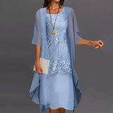Eleanor - Elegantes Chiffon-Kleid in Zwei Teilen