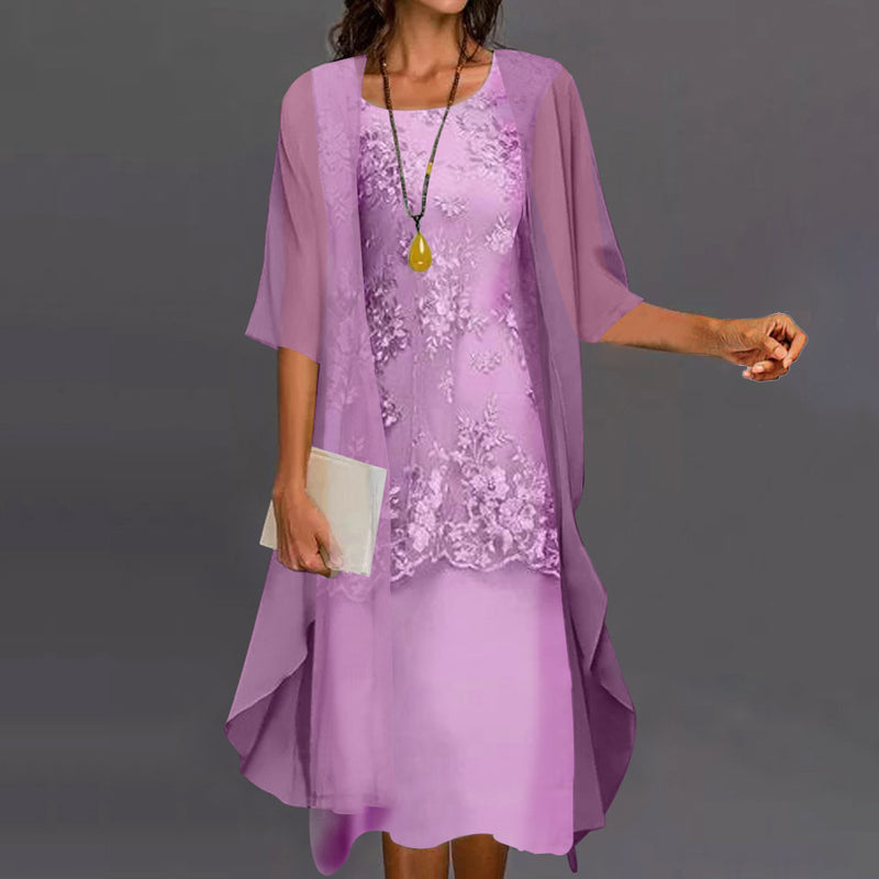 Eleanor - Vestido de Chiffon Elegante en Dos Piezas