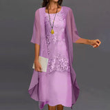 Eleanor - Elegantes Chiffon-Kleid in Zwei Teilen