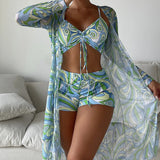 Laluna® | 3-teiliges Bikini-Set mit Muster