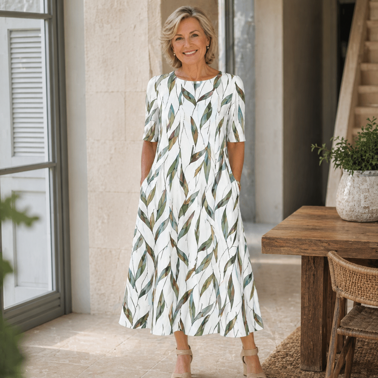 Sarah - Vestido Midi Elegante con Flores