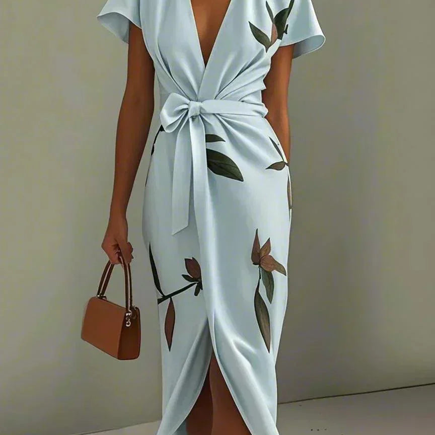 Sofie - Vestido elegante cruzado con estampado floral