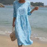 Joana - Maxikleid mit Rundhalsausschnitt und Blumenmuster