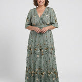 Élodie | Maxikleid mit V-Ausschnitt und Stickerei