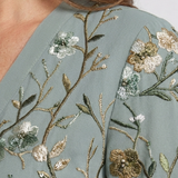 Élodie | Maxikleid mit V-Ausschnitt und Stickerei