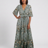 Élodie | Maxikleid mit V-Ausschnitt und Stickerei
