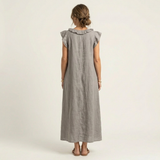 Josette | Maxikleid aus Leinen mit V-Ausschnitt
