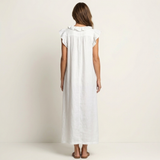 Josette | Maxikleid aus Leinen mit V-Ausschnitt