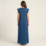 Josette | Maxikleid aus Leinen mit V-Ausschnitt