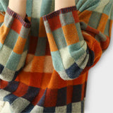 Jana | Suéter de Cuello Alto en Estilo Patchwork