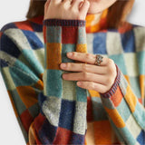 Jana | Suéter de Cuello Alto en Estilo Patchwork