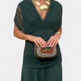 Elowen - Duga cvetna haljina sa V-izrezom