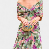 Alondra | Langes Blumen Kleid mit V-Ausschnitt