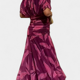 Elowen - Duga cvetna haljina sa V-izrezom