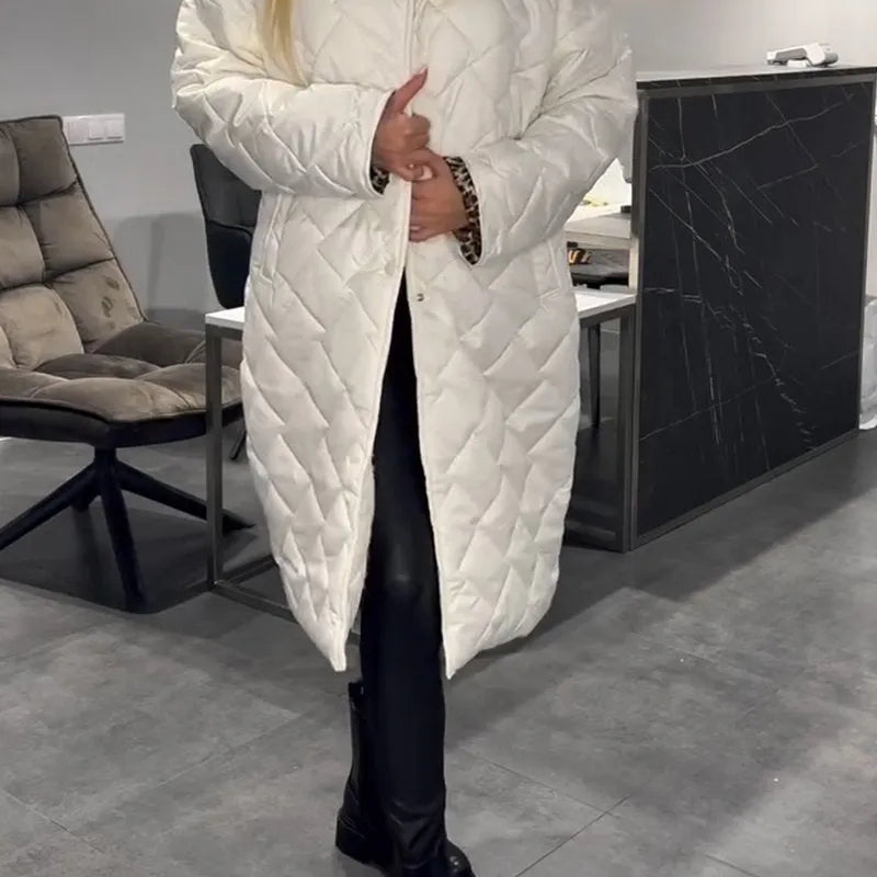 Ofira | Reverzibilni prošiveni kaput sa leopard postavom