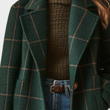 Ruby | Abrigo de Tweed Retro con solapas a cuadros